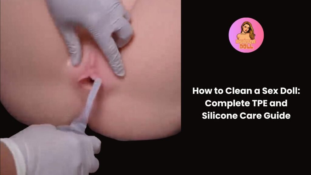 Sex doll cleaning demonstration with TPE and silicone dolls used in a complete care guide